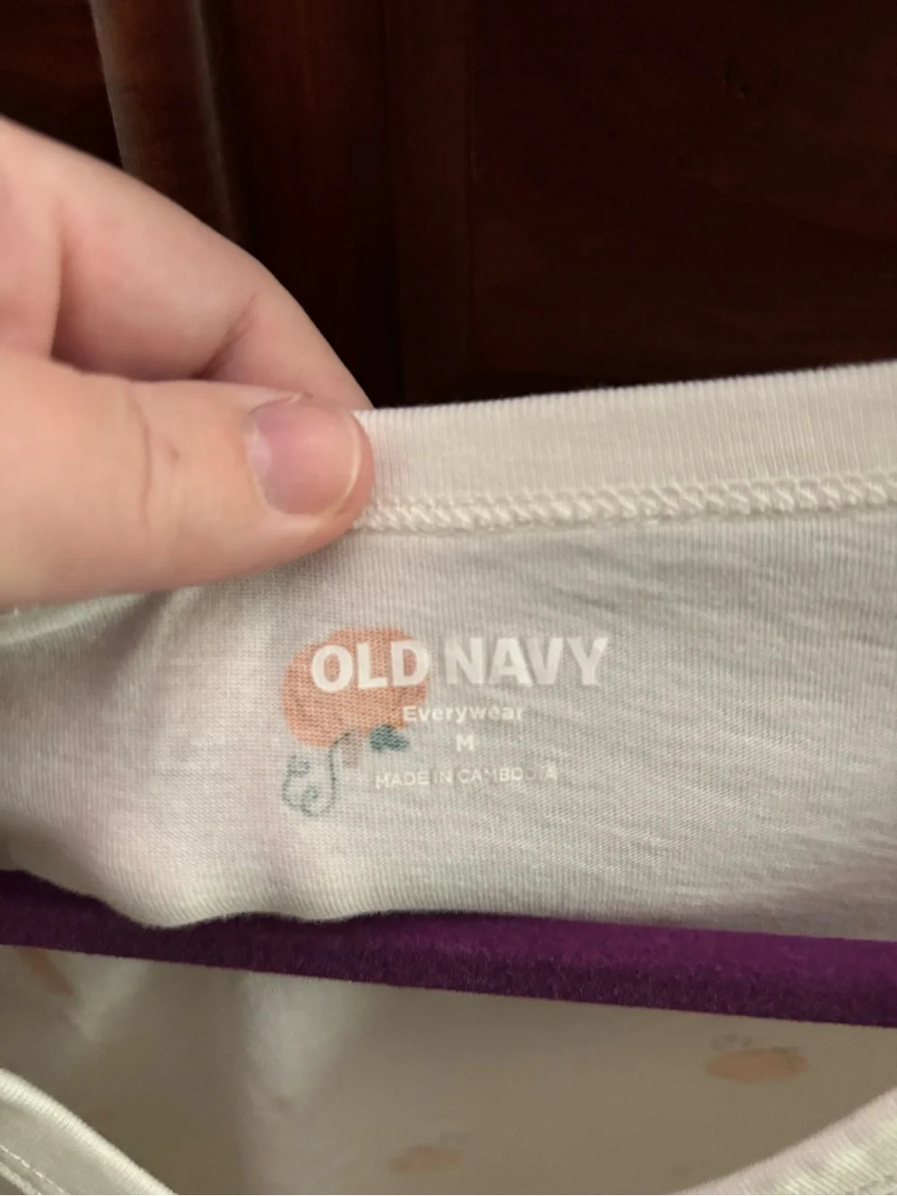Old Navy White V-Neck Tee with Orange Pumpkin Print